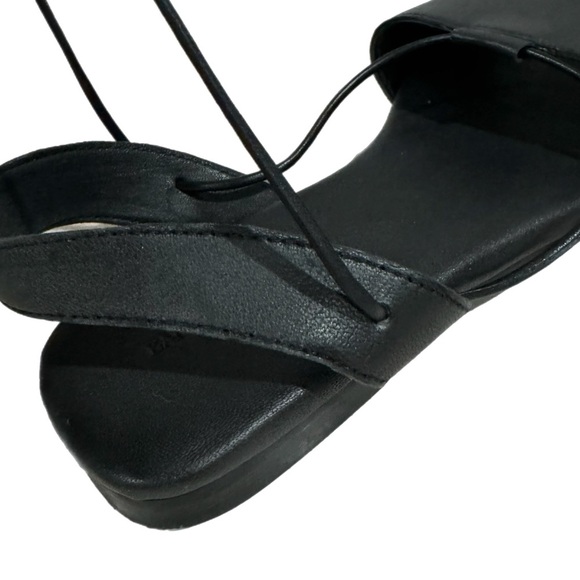 New BANANA REPUBLIC Genuine Leather Lace Up Flat Sandals Sz 6 Summer Shoe - Picture 9 of 11